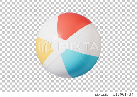 Inflatable ball for beach and water games. Beach ball on isolated background. 116061434