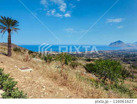 Tyrrhenian coastline from Erice, Sicily, Italy 116061627