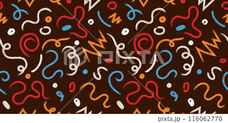 Abstract pattern with hand drawn marker elements 116062770