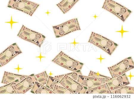 舞い散る一万円札 新紙幣 舞い散る一万円札 新紙幣 116062932