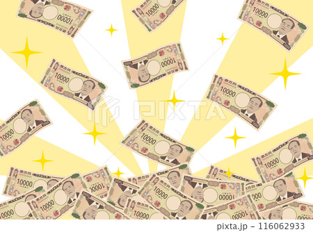 舞い散る一万円札(背景あり) 新紙幣 舞い散る一万円札(背景あり) 新紙幣 116062933