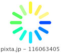 寒色系の読み込みアイコンのイラスト 116063405