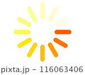 シンプル黄色とオレンジのグラデーション読み込みアイコン 116063406