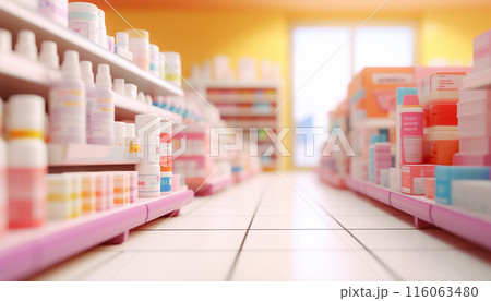 The blurred abstract background of the pharmacy. The blurred abstract background of the pharmacy. 116063480