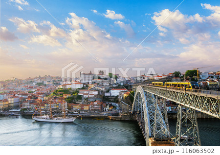 View of Porto city, Portugal, on sunset View of Porto city, Portugal, on sunset 116063502