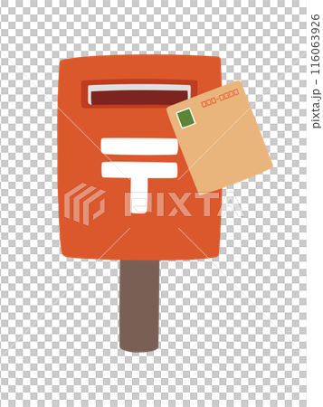 郵便物をポストに投函するイラスト 郵便物をポストに投函するイラスト 116063926