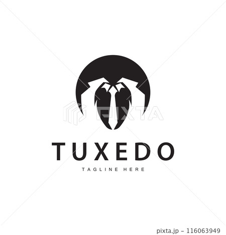 Black silhouette design tuxedo jacket logo simple illustration template for company branding use Black silhouette design tuxedo jacket logo simple illustration template for company branding use 116063949
