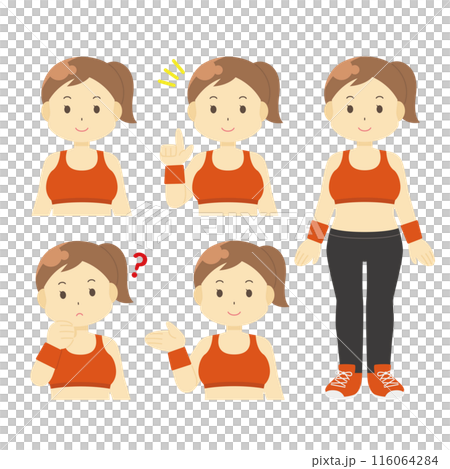 スポーツウェアを着た女性のイラスト 116064284