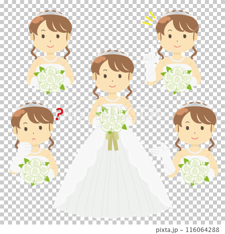 Illustration of a woman in a wedding dress 116064288