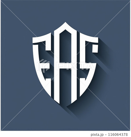 White Shield Logo With E A S Monogram. Generative AI  116064378