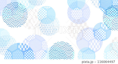 和柄 青 模様 背景 和柄 青 模様 背景 116064497