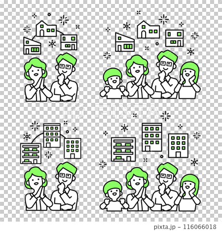 Real estate and family vector material 116066018