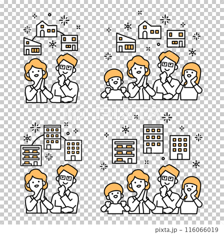 Real estate and family vector material 116066019