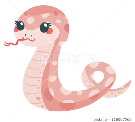 巳年のピンクの蛇のイラストのイラスト素材 [116067565] - PIXTA