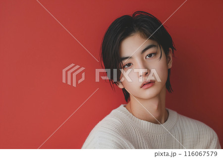 イケメンのアジア人男性のポートレート 116067579