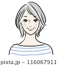 若々しいシルバーヘアのシニア女性 116067911