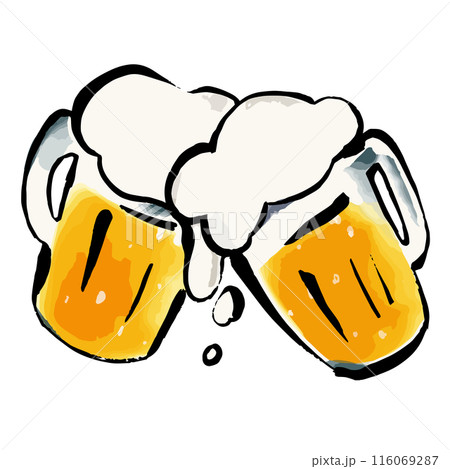 ビールで乾杯　手描きイラスト 116069287