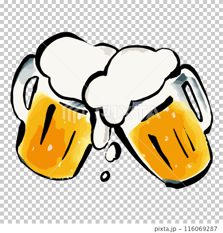 ビールで乾杯　手描きイラスト 116069287