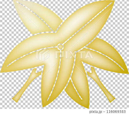 家紋　違い葉沢瀉【金色】 116069383