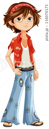 Hippie Boy Character Illustration 116070173