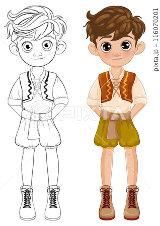 Charming Boy Character Illustration 116070201