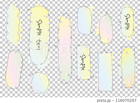 垂直手寫語音氣泡，水彩風格漸變 116070207
