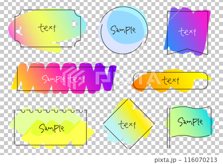 蛍光ペンで塗ったようなおしゃれな線画フレーム RGB 明るいグラデーション 蛍光ペンで塗ったようなおしゃれな線画フレーム RGB 明るいグラデーション 116070213