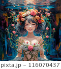 光さす水中の薔薇に囲まれた彼女1 116070437