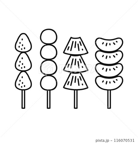 フルーツ飴／線画 116070531