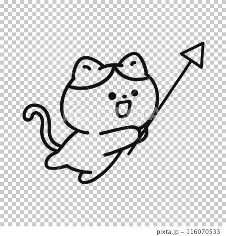 指針、箭頭、貓/線圖 116070533