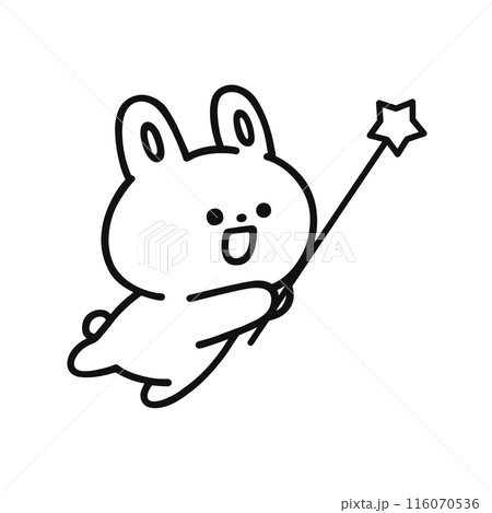 指し棒・星・ウサギ／線画 116070536
