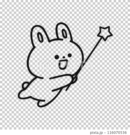 指し棒・星・ウサギ／線画 116070536