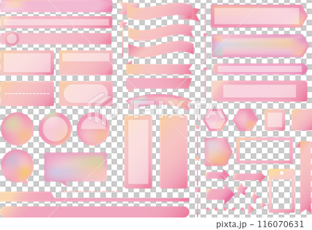 Useful watercolor pink frame set Useful watercolor pink frame set 116070631