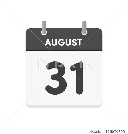 8月31日・August 31の日めくりカレンダーのアイコン - 8/31の日付入りの暦の素材 8月31日・August 31の日めくりカレンダーのアイコン - 8/31の日付入りの暦の素材 116070796