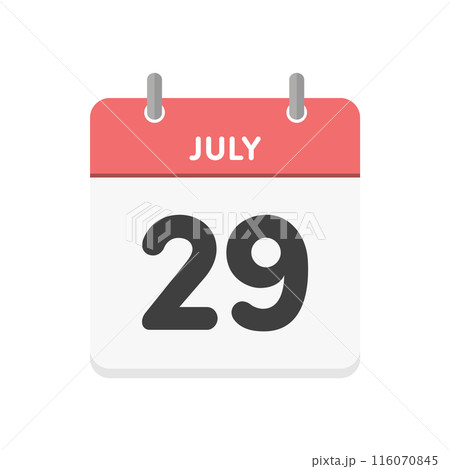 7月29日・july 29の日めくりカレンダーのアイコン - 7/29の日付のシンプルな暦の素材 7月29日・july 29の日めくりカレンダーのアイコン - 7/29の日付のシンプルな暦の素材 116070845