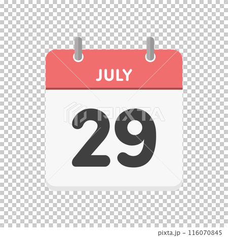 7月29日・july 29の日めくりカレンダーのアイコン - 7/29の日付のシンプルな暦の素材 7月29日・july 29の日めくりカレンダーのアイコン - 7/29の日付のシンプルな暦の素材 116070845
