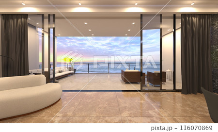 大きな窓があるリビングルーム 大きな窓があるリビングルーム 116070869