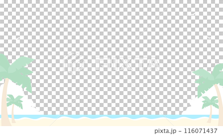 熱帶海灘和棕櫚樹的簡單框架 116071437