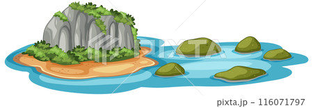 Scenic Island with Rocky Shoreline Scenic Island with Rocky Shoreline 116071797