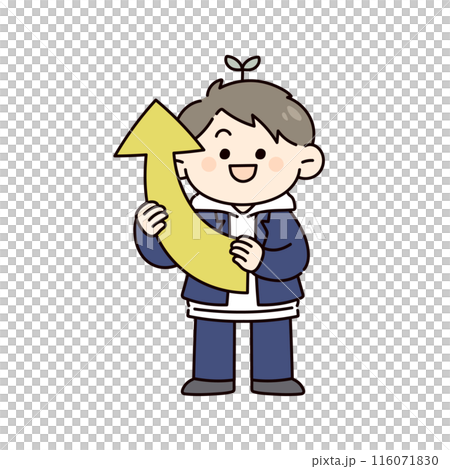 矢印を持っている学生のイラスト 矢印を持っている学生のイラスト 116071830