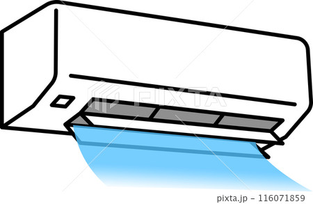 シンプルなエアコンのイラスト冷風 116071859