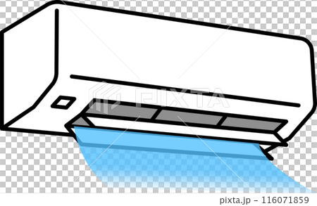 シンプルなエアコンのイラスト冷風 116071859