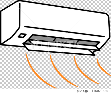 Simple air conditioner illustration warm air Simple air conditioner illustration warm air 116071880