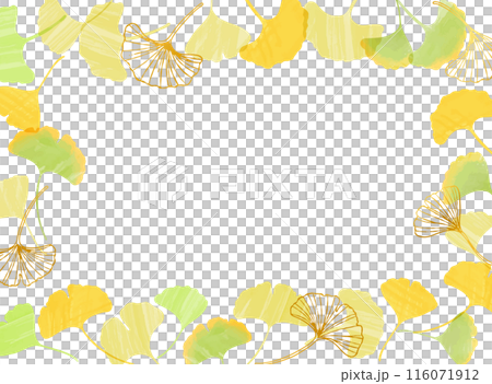 Ginkgo frame illustration in watercolor style 116071912