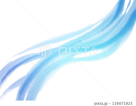 水彩風の波線_水のイメージの背景イラスト 116071925