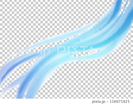 水彩風の波線_水のイメージの背景イラスト 116071925