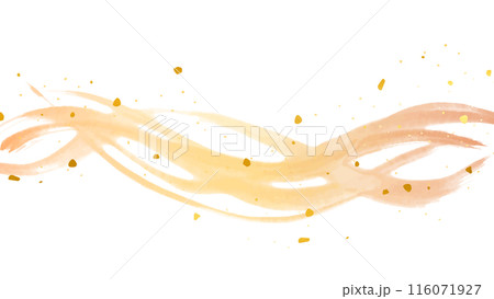 水彩風の波線_温かいイメージの背景イラスト 116071927