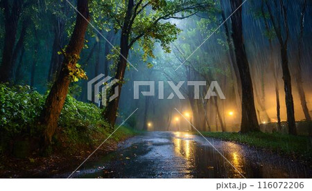 幻想的な薄暗い林森(Generative AI) 幻想的な薄暗い林森(Generative AI) 116072206