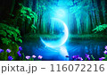 幻想的な三日月の映る水面(Generative AI) 116072216