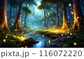 幻想的な薄暗い森(Generative AI) 116072220